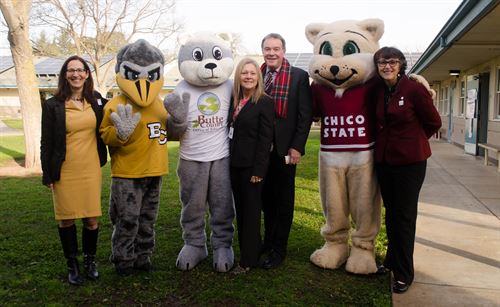 Photo of Butte College, CUSD and CSUC and mascots